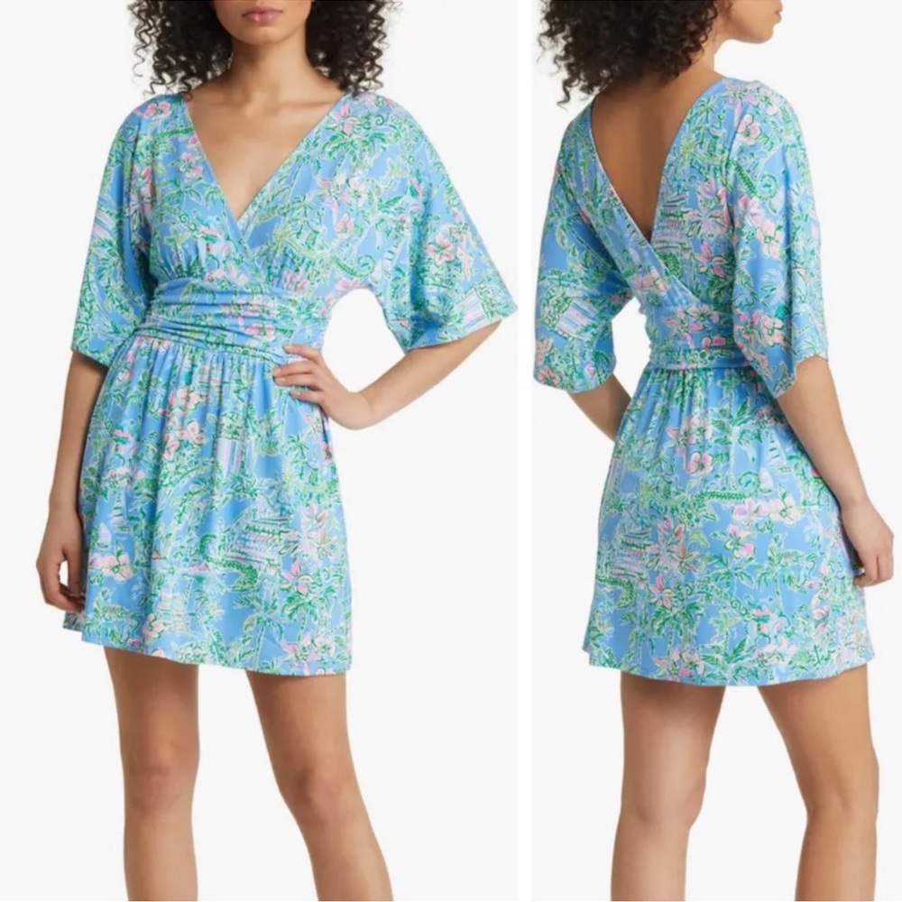 Lilly Pulitzer Parigi Skort Romper Boca Blue Beneath the Bouganvilla
